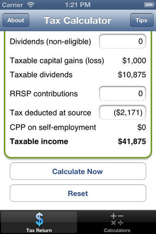 Canadian Income Tax Calculator screenshot 2