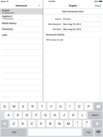 Student Class Planner for iPad screenshot 4
