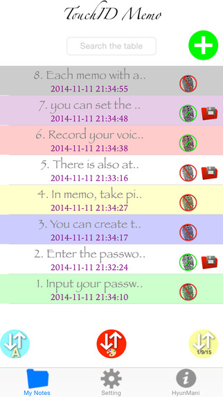 Touch ID Memo Full Version