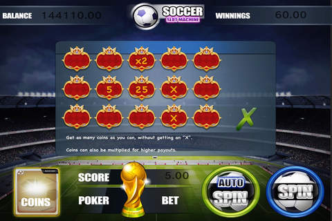 Soccer Jackpot HD - Free Slot and Poker Super Star Football screenshot 2