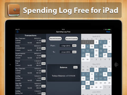 Spending Log Free for iPad