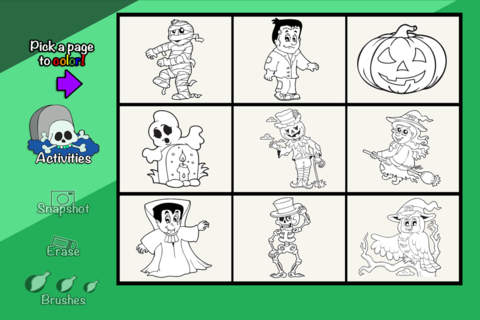 Halloween Coloring Book with Activities screenshot 3