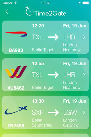 Time2Gate - Airport route planner screenshot 2