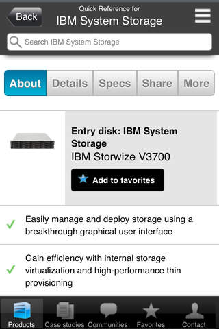 IBM System Storage Quick Reference Mobile Application screenshot 3