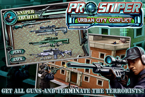 Pro Sniper: Urban City Conflict HD, Free Game screenshot 2