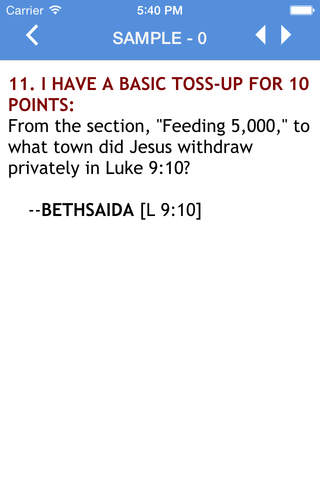Question-Pro Beginner Bible Bowl LUKE screenshot 2