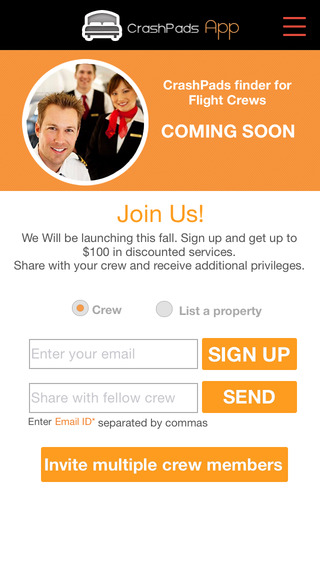 【免費商業App】CrashPadsApp - Flight Crew, Crash Pads!-APP點子