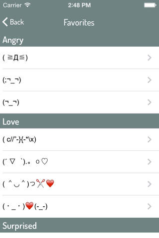 Kaomoji - Japanese Cute Little Emoticons for Twitter, Facebook, Message, WhatsApp, Email !! screenshot 2