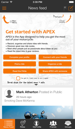 APEX - The social Network for motorcyclists