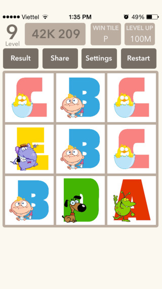 Math Game with Illustrations Alphabet