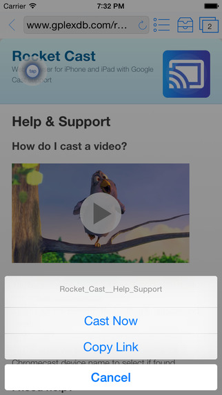 Rocket Video Cast for Chromecast – 在电视上实时播放流媒体视频[iOS][￥6→0]丨反斗限免