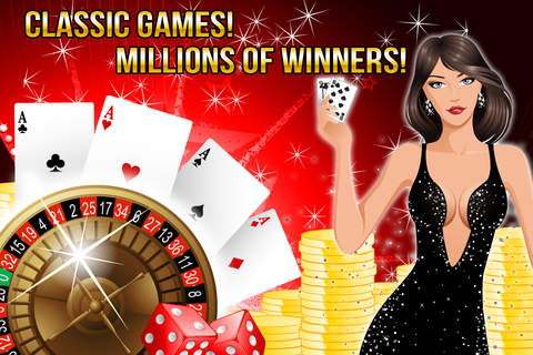 Double Bonus Slots with Blackjack Bets and Big Roulette Wheel! screenshot 2