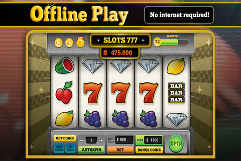 Slots 777™ PRO - VEGAS CLASSIC – offline progressive slot machine with free coins feature & hourly bonus screenshot 2