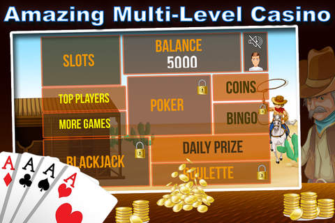 Blackjack Cowboy Run with Slots, Blackjack, Poker and More! screenshot 2