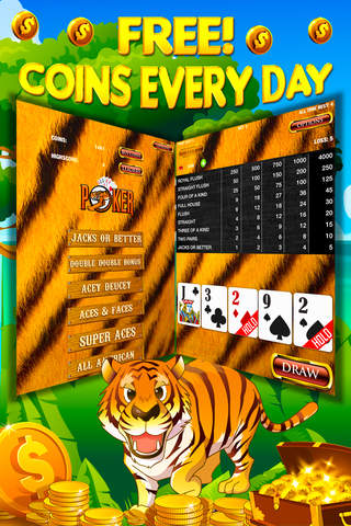 Tiger Poker Temple - Video Poker screenshot 2