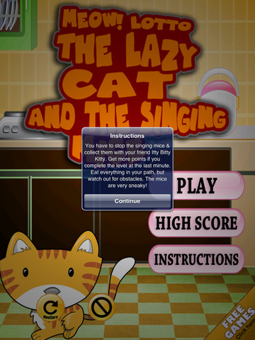 【免費遊戲App】Meow! Lotto the Lazy Cat And the Singing Mice-APP點子