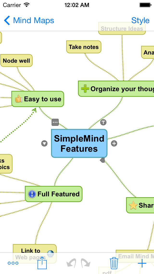 simplemind help copy branch to new map