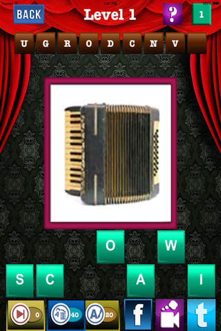 Trivia Guess "~The Music Instruments "Conclude the Device Name~" Free screenshot 2