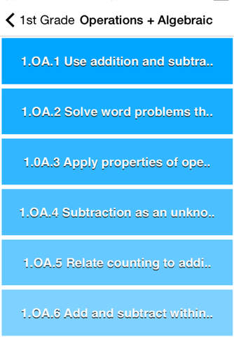 1st Grade Math Objectives screenshot 2