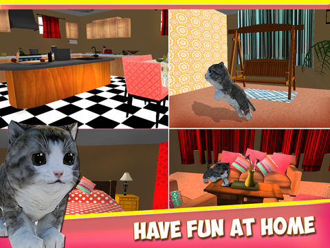 【免費遊戲App】Cute Kitty Cat 3D - Real Pet Simulation Game to Play & Have Fun at Home-APP點子