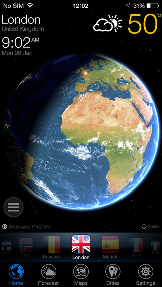 3D Earth - weather forecast and widget