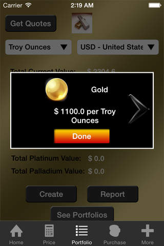 Gold and Silver Bullion Price Calculator Lite screenshot 3