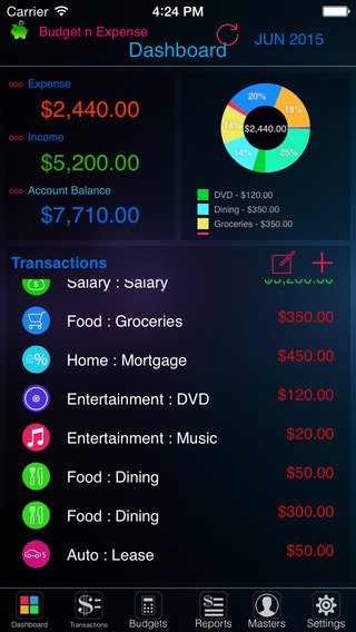 Budget n Expense Pro : Personal Expense Tracker and Account Manager