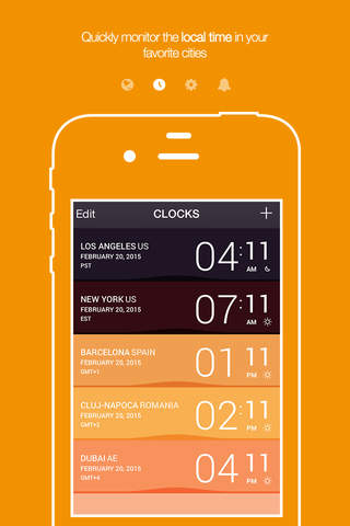 Clocks the world clock with time zones converter, widgets & local alarms screenshot 3