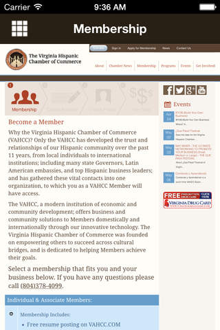 Virginia Hispanic Chamber of Commerce screenshot 2