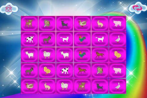 Animals Magical Farm Memory Match Flash Cards Game screenshot 3
