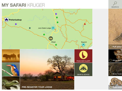 MY SAFARI - Kruger National Park South Africa - Field guide Map