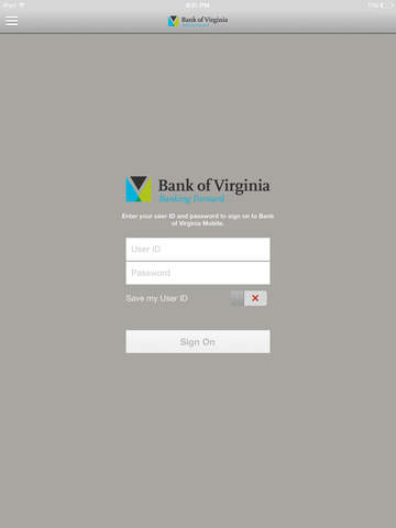 Bank of Virginia Mobile for iPad screenshot 2