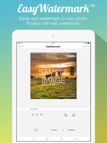 Easy Watermark for Photo Free - Insert text watermark on photos iPad Edition