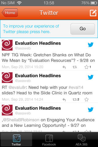 American Evaluation Association screenshot 3