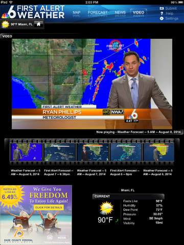 NBC 6 South Florida Weather for iPad screenshot 3