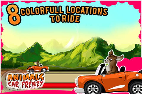 Animal Car Frenzy ( Cat,Dog,Tiger,Lion & Donkey in Cartoon Stunt Car Game ) screenshot 4