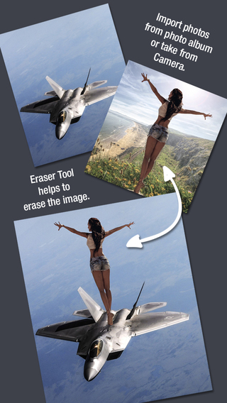 Multiple Photos Cutter - Merge images Change Background add Texting on your Pictures