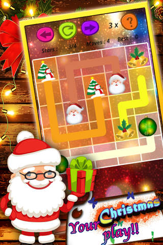 A happy christmas character flow free brain puzzle game FREE screenshot 2