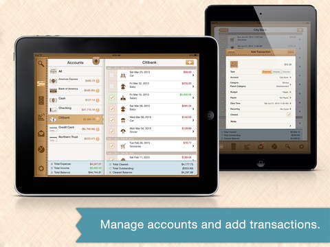 Money Monitor Free for iPad – Account Budget Bill Checkbook and Cashflow Manager