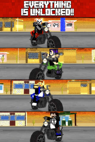 Cube Motorcycle City Roads: Block Racing Games Edition screenshot 2