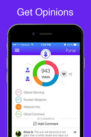 Pyne – Poll the World. Ask Questions, Get Answers - feedback & opinions from guys and girls by social polling screenshot 2