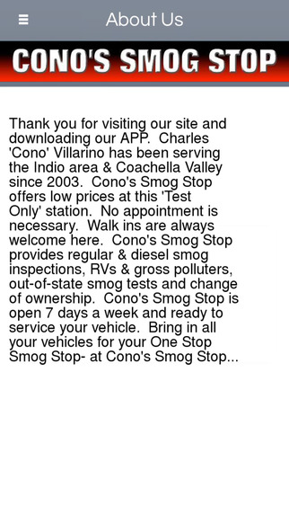 【免費商業App】Cono's Smog Stop -Indio-APP點子