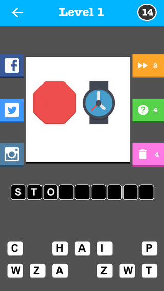 An Emoji Trivia Game - With Instagram Facebook Sharing