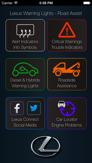 App for Lexus - Lexus Warning Lights Lexus Problems Info + Road Assistance