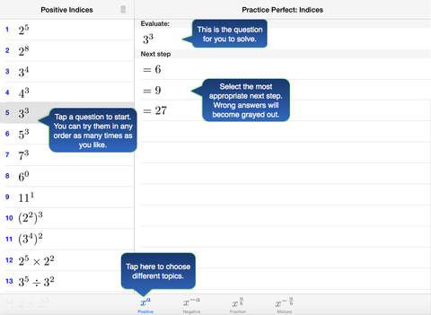 Practice Perfect for iPad: Indices