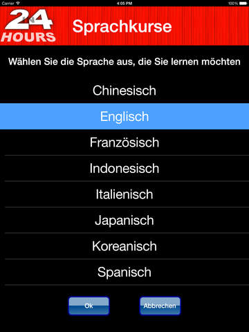 【免費教育App】In 24 Stunden Sprachen lernen - Chinesisch, Englisch, Französisch, Deutsch, Indonesisch, Italienisch, Koreanisch, Mandarin, Spanisch und Thailändisch-APP點子