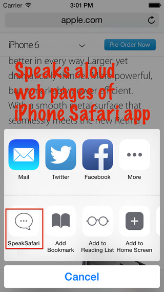 SpeakSafari FREE - Speak Extension for Safari