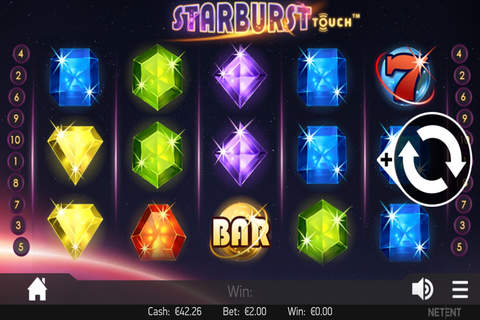 Starburst slot machine 2015 - slot casino games from NetEnt rolls with diamonds and ruby screenshot 2