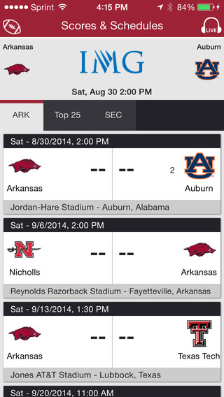 【免費運動App】Arkansas Razorbacks Gameday-APP點子