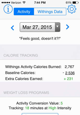 WitFitWatchr: Advanced Withings Activity Tracker screenshot 2